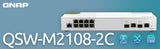QNAP QSW-M2108-2C, Management Switch, 8 Port 2.5Gbps, 2 Port 10Gbps SFP+/ NBASE-T Combo. Easy Management with Web Browser.