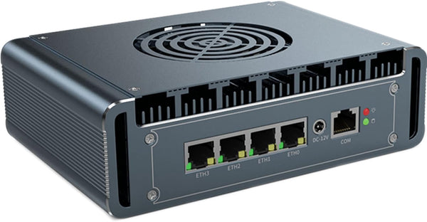 KingnovyPC Firewall Micro Appliance, 4 LAN i226-V 2.5G Core i7 1265U Mini PC with Fan,32GB DDR4 1TB NVMe,USB,HDMI,DP, AES-NI VPN Server Router Openwrt, Compatible with pfSense/OPNsense