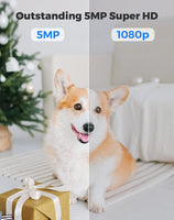 Reolink 5MP Wireless Security Camera Indoor PTZ, Pan Tilt 3X Optical Zoom 2.4/5GHz Dual-Band WiFi, Motion Detection CCTV IP Camera for The Baby, Elder, Pet | E1 Zoom