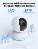 Reolink 5MP Wireless Security Camera Indoor PTZ, Pan Tilt 3X Optical Zoom 2.4/5GHz Dual-Band WiFi, Motion Detection CCTV IP Camera for The Baby, Elder, Pet | E1 Zoom